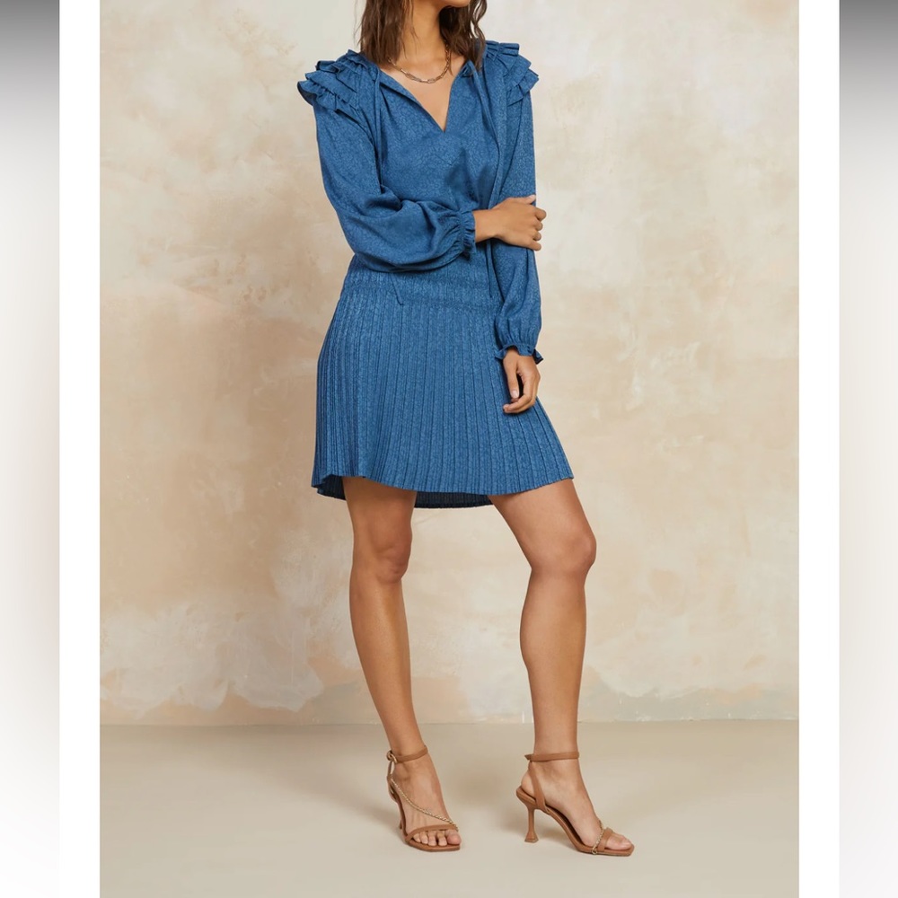 Current Air - Ruffle Trim Mini Dress - Size S